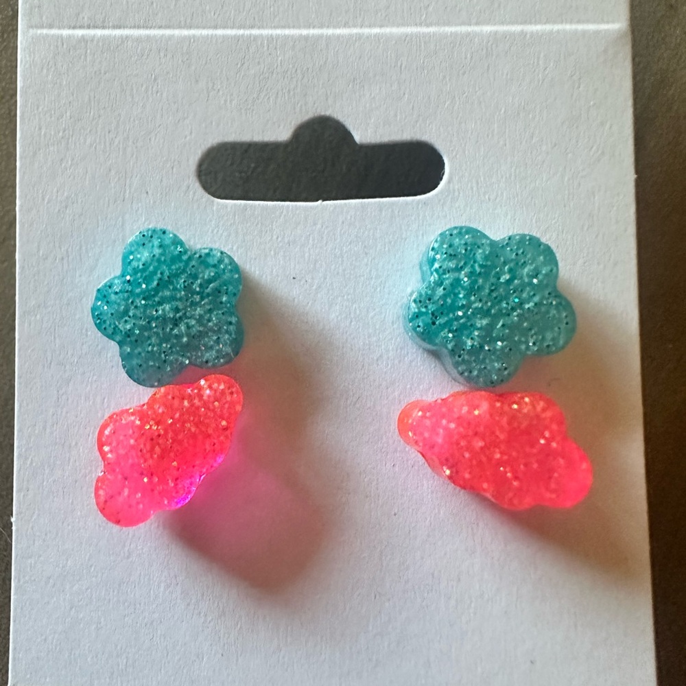 Glittery Blue and Pink Earring Pack